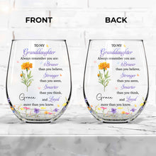Load image into Gallery viewer, Personalized Stemless Wine Glass Gift for Granddaughter