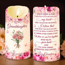 Load image into Gallery viewer, Personalized LED Candle Custom Birth Month Flowers Gift for Granddaughter