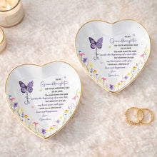 Load image into Gallery viewer, Personalized Heart Ceramic Jewelry Dish Custom Name Gift for Granddaughter Wedding Day