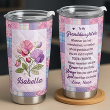Load image into Gallery viewer, Personalized Stainless Steel Tumbler Custom Birth Month Flowers Gift for Granddaughter