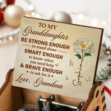 Load image into Gallery viewer, Personalized Wooden Music Box Custom Birth Month Flower Gift for Granddaughter