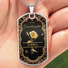 Load image into Gallery viewer, Personalized Dog Tag Necklace Custom for Granddaughter Gift