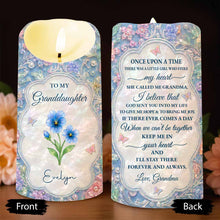 Load image into Gallery viewer, Personalized LED Candle for Granddaughter with Flowers & Butterflies