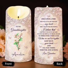 Load image into Gallery viewer, Personalized LED Candle for Granddaughter with Birth Month Flower & Butterfly Gift
