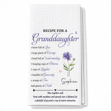 Load image into Gallery viewer, Personalized Kitchen Towel with Birth Month Flower Gift for Granddaughter