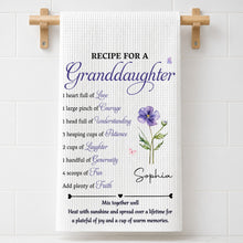 Load image into Gallery viewer, Personalized Kitchen Towel with Birth Month Flower Gift for Granddaughter