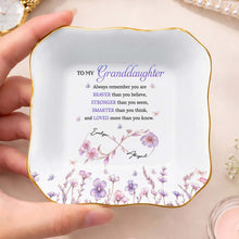 Load image into Gallery viewer, Personalized Lace Jewelry Dish Custom Name Gift for Granddaughter