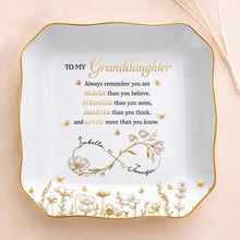 Load image into Gallery viewer, Personalized Lace Jewelry Dish Custom Name Gift for Granddaughter