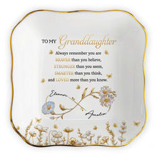Load image into Gallery viewer, Personalized Lace Jewelry Dish Custom Name Gift for Granddaughter