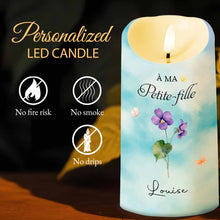 Load image into Gallery viewer, Personalized LED Candle with Birth Month Flowers Custom Gift for Granddaughter