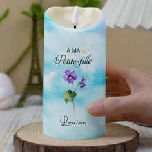 Load image into Gallery viewer, Personalized LED Candle with Birth Month Flowers Custom Gift for Granddaughter