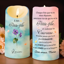 Load image into Gallery viewer, Personalized LED Candle with Birth Month Flowers Custom Gift for Granddaughter