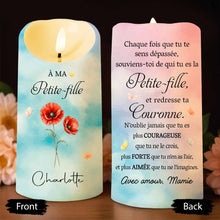 Load image into Gallery viewer, Personalized LED Candle with Birth Month Flowers Custom Gift for Granddaughter