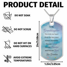 Load image into Gallery viewer, Personalized Dog Tag Necklace Custom Text for Granddaughter - Unique Gift