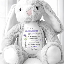 Load image into Gallery viewer, Personalized Stuffed Bunny Custom Name Gift for Granddaughter