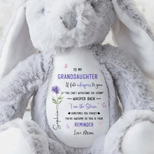 Load image into Gallery viewer, Personalized Stuffed Bunny Custom Name Gift for Granddaughter
