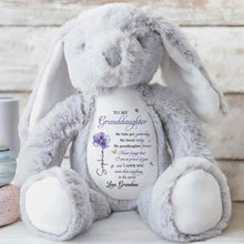Load image into Gallery viewer, Personalized Stuffed Bunny Custom Name Gift for Granddaughter