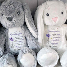 Load image into Gallery viewer, Personalized Stuffed Bunny Custom Name Gift for Granddaughter