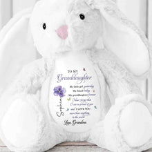 Load image into Gallery viewer, Personalized Stuffed Bunny Custom Name Gift for Granddaughter
