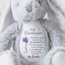 Load image into Gallery viewer, Personalized Stuffed Bunny Custom Name Gift for Granddaughter