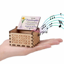 Load image into Gallery viewer, Personalized Wooden Music Box Custom Name Flower Gift for Granddaughter