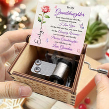 Load image into Gallery viewer, Personalized Wooden Music Box Custom Tune for Granddaughter Gift