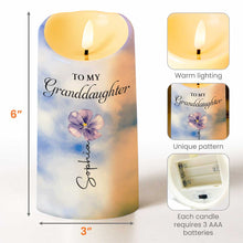 Load image into Gallery viewer, Personalized LED Candle Custom Birth Month Flower Gift for Granddaughter