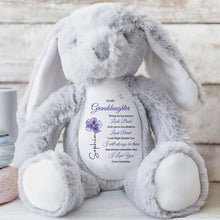 Load image into Gallery viewer, Personalized Stuffed Bunny Custom Name Gift for Granddaughter