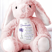 Load image into Gallery viewer, Personalized Stuffed Bunny Custom Name Gift for Granddaughter