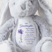 Load image into Gallery viewer, Personalized Stuffed Bunny Custom Name Gift for Granddaughter