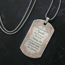 Load image into Gallery viewer, Personalized Custom Dog Tag Necklace Granddaughter Birth Flower Gift