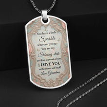 Load image into Gallery viewer, Personalized Custom Dog Tag Necklace Granddaughter Birth Flower Gift