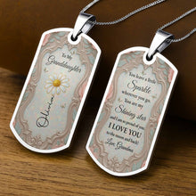 Load image into Gallery viewer, Personalized Custom Dog Tag Necklace Granddaughter Birth Flower Gift