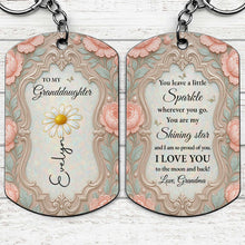 Load image into Gallery viewer, Personalized Stainless Steel Keychain for Granddaughter Gift