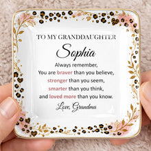 Load image into Gallery viewer, Personalized Square Ceramic Jewelry Dish for Granddaughter Gift