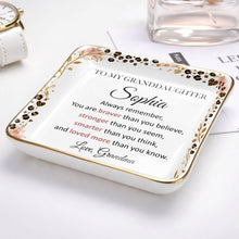 Load image into Gallery viewer, Personalized Square Ceramic Jewelry Dish for Granddaughter Gift