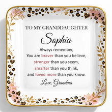 Load image into Gallery viewer, Personalized Square Ceramic Jewelry Dish for Granddaughter Gift