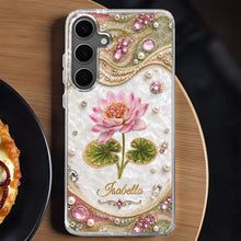 Load image into Gallery viewer, Personalized Clear Phone Case Custom Lotus Flower Gift for Mom