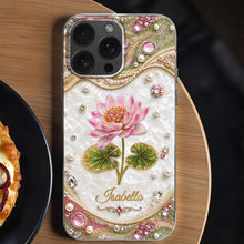 Load image into Gallery viewer, Personalized Clear Phone Case Custom Lotus Flower Gift for Mom