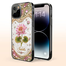 Load image into Gallery viewer, Personalized Clear Phone Case Custom Lotus Flower Gift for Mom
