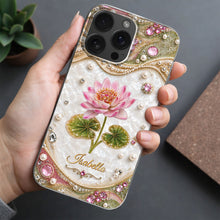 Load image into Gallery viewer, Personalized Clear Phone Case Custom Lotus Flower Gift for Mom