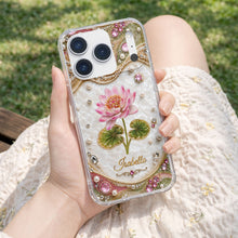 Load image into Gallery viewer, Personalized Clear Phone Case Custom Lotus Flower Gift for Mom