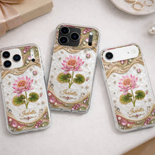 Load image into Gallery viewer, Personalized Clear Phone Case Custom Lotus Flower Gift for Mom