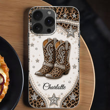Load image into Gallery viewer, Personalized Clear Phone Case Chic Leopard Print Gift for Granddaughter