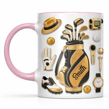 Load image into Gallery viewer, Personalized Golf Lover Accent Mug Custom Name Gift for Dad