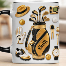 Load image into Gallery viewer, Personalized Golf Lover Accent Mug Custom Name Gift for Dad