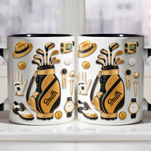 Load image into Gallery viewer, Personalized Golf Lover Accent Mug Custom Name Gift for Dad