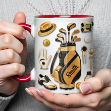 Load image into Gallery viewer, Personalized Golf Lover Accent Mug Custom Name Gift for Dad