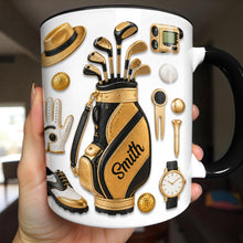 Load image into Gallery viewer, Personalized Golf Lover Accent Mug Custom Name Gift for Dad