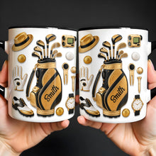 Load image into Gallery viewer, Personalized Golf Lover Accent Mug Custom Name Gift for Dad